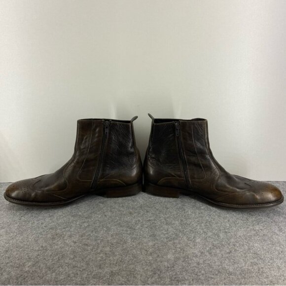 Geox Men’s Brown Leather Western Dress Shoe Ankle Boot Size 43.5 or US 10-10.5 - Picture 11 of 12